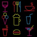 Vector neon icon set